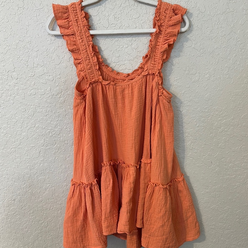 Uncharted threadsOrange Ruffled Sleeveless Dress r - Picture 3 of 6
